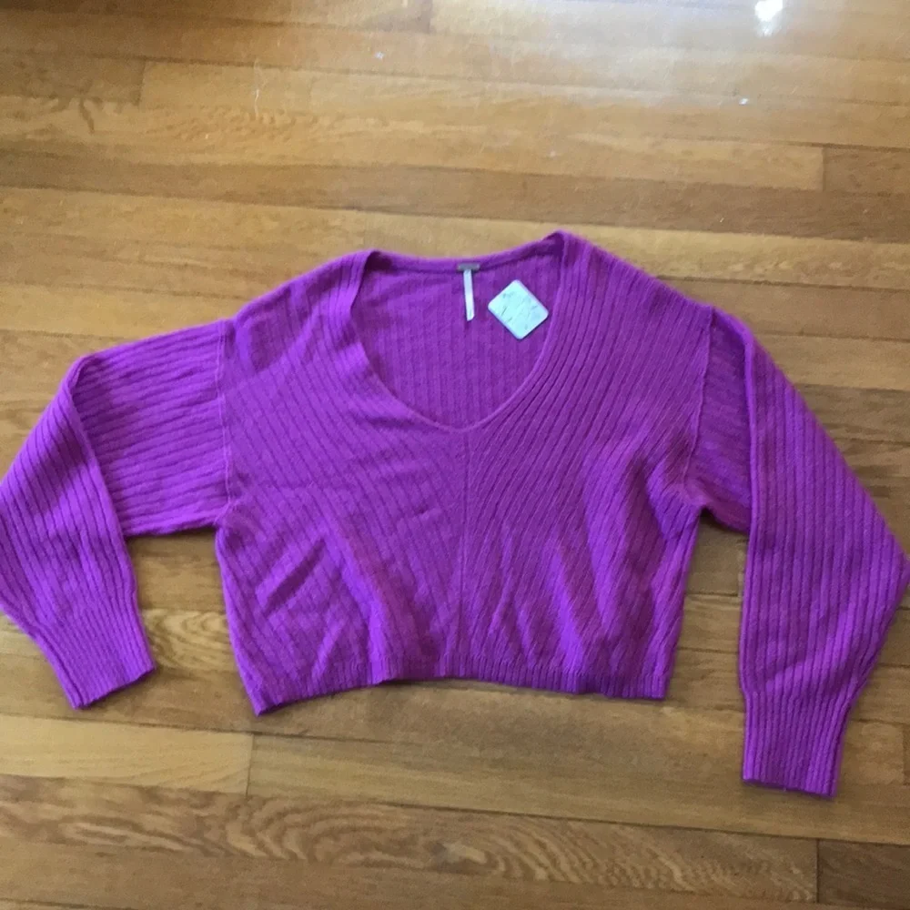 NWT Free People Elias Cashmere Sweater purple